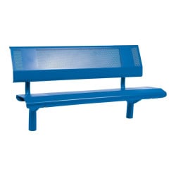 Banc acier Oslo Procity, lg. 1500 mm, peint/zinc, scellement direct - Bleu gentiane