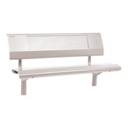 Banc acier Oslo Procity, lg. 1500 mm, peint/zinc, scellement direct - Gris soie