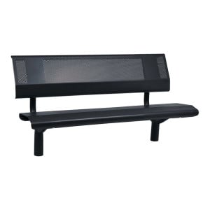 Banc acier Oslo Procity, lg. 1500 mm, peint/zinc, scellement direct - Noir foncé