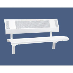 Banc acier Oslo Procity, lg. 1500 mm, peint/zinc, scellement direct - Blanc pur