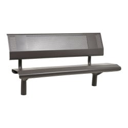 Banc acier Oslo Procity, lg. 1500 mm, peint/zinc, scellement direct - Gris Procity