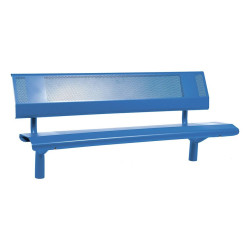 Banc acier Oslo Procity, lg. 1800 mm, peint/zinc, scellement direct - Bleu gentiane