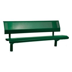 Banc acier Oslo Procity, lg. 1800 mm, peint/zinc, scellement direct - Vert mousse
