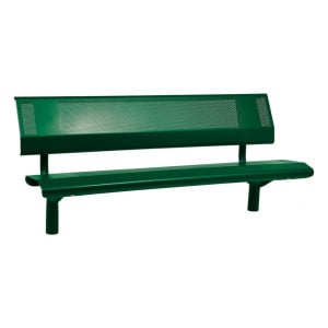 Banc acier Oslo Procity, lg. 1800 mm, peint/zinc, scellement direct - Vert mousse