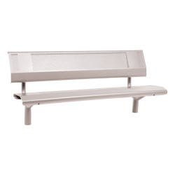 Banc acier Oslo Procity, lg. 1800 mm, peint/zinc, scellement direct - Gris soie
