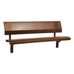 Banc acier Oslo Procity, lg. 1800 mm, peint/zinc, scellement direct - Brun chocolat