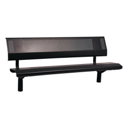 Banc acier Oslo Procity, lg. 1800 mm, peint/zinc, scellement direct - Noir foncé