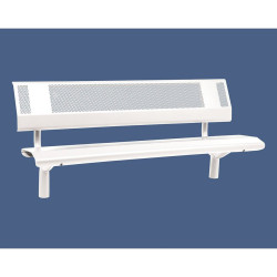 Banc acier Oslo Procity, lg. 1800 mm, peint/zinc, scellement direct - Blanc pur