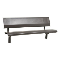 Banc acier Oslo Procity, lg. 1800 mm, peint/zinc, scellement direct - Gris Procity