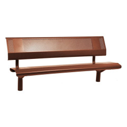 Banc acier Oslo Procity, lg. 1800 mm, peint/zinc, scellement direct - Aspect Corten