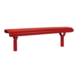 Banquette Oslo Procity, lg. 1500 mm, peint/zinc, scellement direct - Rouge pourpre