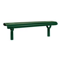 Banquette Oslo Procity, lg. 1500 mm, peint/zinc, scellement direct - Vert mousse