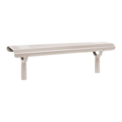 Banquette Oslo Procity, lg. 1500 mm, peint/zinc, scellement direct - Gris soie