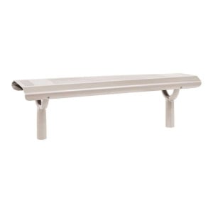 Banquette Oslo Procity, lg. 1500 mm, peint/zinc, scellement direct - Gris soie