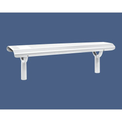 Banquette Oslo Procity, lg. 1500 mm, peint/zinc, scellement direct - Blanc pur