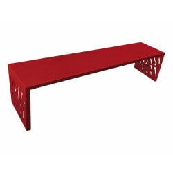 Banquette Venise acier Procity, lg. 1800 mm, peint/zinc, fixation sur platines - Rouge pourpre