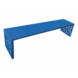 Banquette Venise acier Procity, lg. 1800 mm, peint/zinc, fixation sur platines - Bleu gentiane