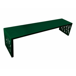Banquette Venise acier Procity, lg. 1800 mm, peint/zinc, fixation sur platines - Vert mousse