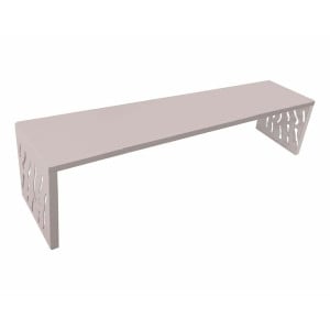 Banquette Venise acier Procity, lg. 1800 mm, peint/zinc, fixation sur platines - Gris soie