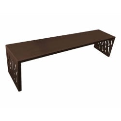 Banquette Venise acier Procity, lg. 1800 mm, peint/zinc, fixation sur platines - Brun chocolat