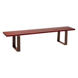 Banquette Riga bois exotique Procity, lg. 2000 mm, peint/zinc, fixation sur platines - Acajou/Brun chocolat