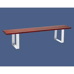 Banquette Riga bois exotique Procity, lg. 2000 mm, peint/zinc, fixation sur platines - Acajou/Blanc pur