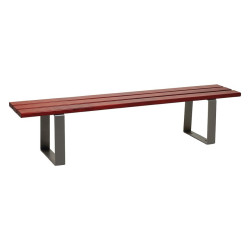 Banquette Riga bois exotique Procity, lg. 2000 mm, peint/zinc, fixation sur platines - Acajou/Gris Procity