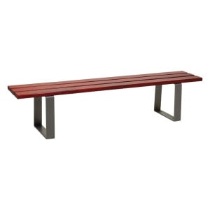 Banquette Riga bois exotique Procity, lg. 2000 mm, peint/zinc, fixation sur platines - Acajou/Gris Procity