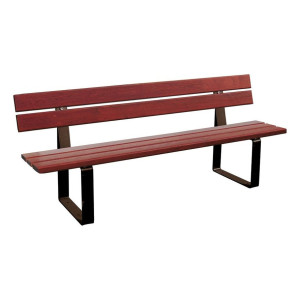 Banc bois/acier Riga Procity, bois exotique, lg. 2000 mm, peint/zinc, fixation/platines - Acajou/Brun chocolat