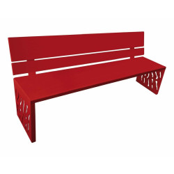 Banc acier Venise Procity, lg. 1800 mm, peint/zinc, fixation/platines - Rouge pourpre