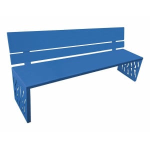 Banc acier Venise Procity, lg. 1800 mm, peint/zinc, fixation/platines - Bleu gentiane