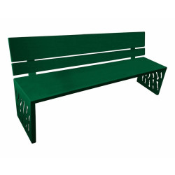 Banc acier Venise Procity, lg. 1800 mm, peint/zinc, fixation/platines - Vert mousse