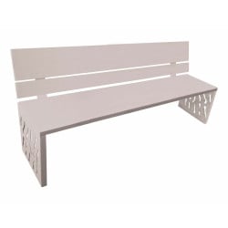 Banc acier Venise Procity, lg. 1800 mm, peint/zinc, fixation/platines - Gris soie
