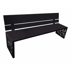Banc acier Venise Procity, lg. 1800 mm, peint/zinc, fixation/platines - Noir foncé