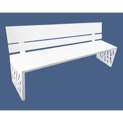 Banc acier Venise Procity, lg. 1800 mm, peint/zinc, fixation/platines - Blanc pur