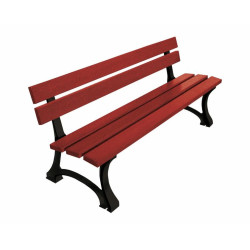 Banc bois/acier Mora Procity, bois exotique, lg. 2000 mm, fixation/platines - Acajou