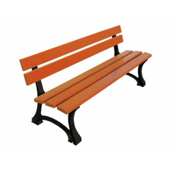 Banc bois/acier Mora Procity, bois exotique, lg. 2000 mm, fixation/platines - Chêne clair