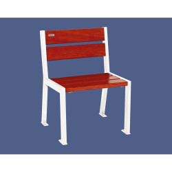Fauteuil bois/acier Silaos 5 lames Procity, sans accoudoir, lg. 600 mm, fixation/platines - Acajou/Blanc pur