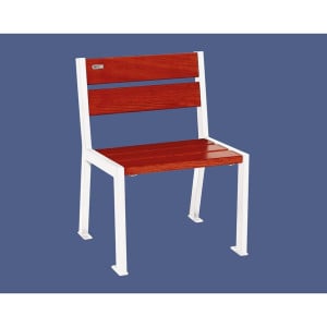 Fauteuil bois/acier Silaos 5 lames Procity, sans accoudoir, lg. 600 mm, fixation/platines - Acajou/Blanc pur