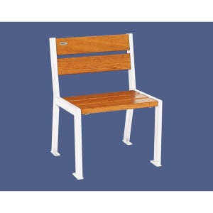 Fauteuil bois/acier Silaos 5 lames Procity, sans accoudoir, lg. 600 mm, fixation/platines - Chêne clair/Blanc pur