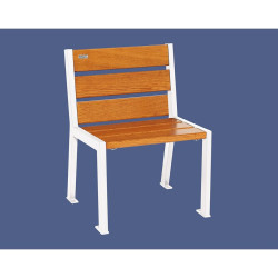 Fauteuil bois/acier Silaos 6 lames Procity, sans accoudoir, lg. 600 mm, fixation platines - Chêne clair/Blanc pure