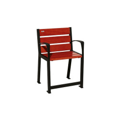 Fauteuil bois/acier Silaos spécial sénior Procity, 2 accoudoirs, lg. 600 mm, fixation platines - Acajou/Noir foncé