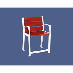 Fauteuil bois/acier Silaos spécial sénior Procity, 2 accoudoirs, lg. 600 mm, fixation platines - Acajou/Blanc pur