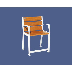Fauteuil bois/acier Silaos spécial sénior Procity, 2 accoudoirs, lg. 600 mm, fixation platines - Chêne clair/Blanc pur