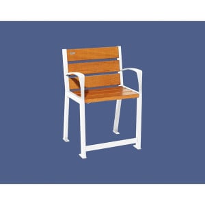 Fauteuil bois/acier Silaos spécial sénior Procity, 2 accoudoirs, lg. 600 mm, fixation platines - Chêne clair/Blanc pur