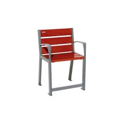 Fauteuil bois/acier Silaos spécial sénior Procity, 2 accoudoirs, lg. 600 mm, fixation platines - Acajou/Gris Procity