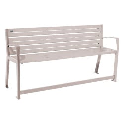 Banc acier Silaos spécial sénior Procity, 2 accoudoirs, lg. 1800 mm, fixation platines - Gris soie