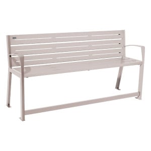 Banc acier Silaos spécial sénior Procity, 2 accoudoirs, lg. 1800 mm, fixation platines - Gris soie