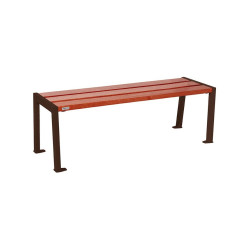 Banquette Silaos acier et bois Procity, lg. 1200 mm, peint/zinc, fixation platines - Acajou/Brun chocolat