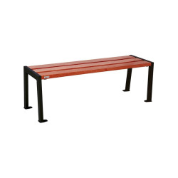 Banquette Silaos acier et bois Procity, lg. 1200 mm, peint/zinc, fixation platines - Acajou/Noir foncé